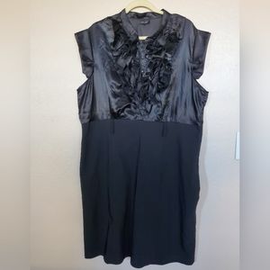 Snap Black Sleeveless Ruffle Front Dress Women's Size 22W